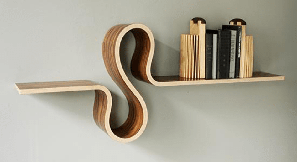 Twisted Wooden Wall Shelf